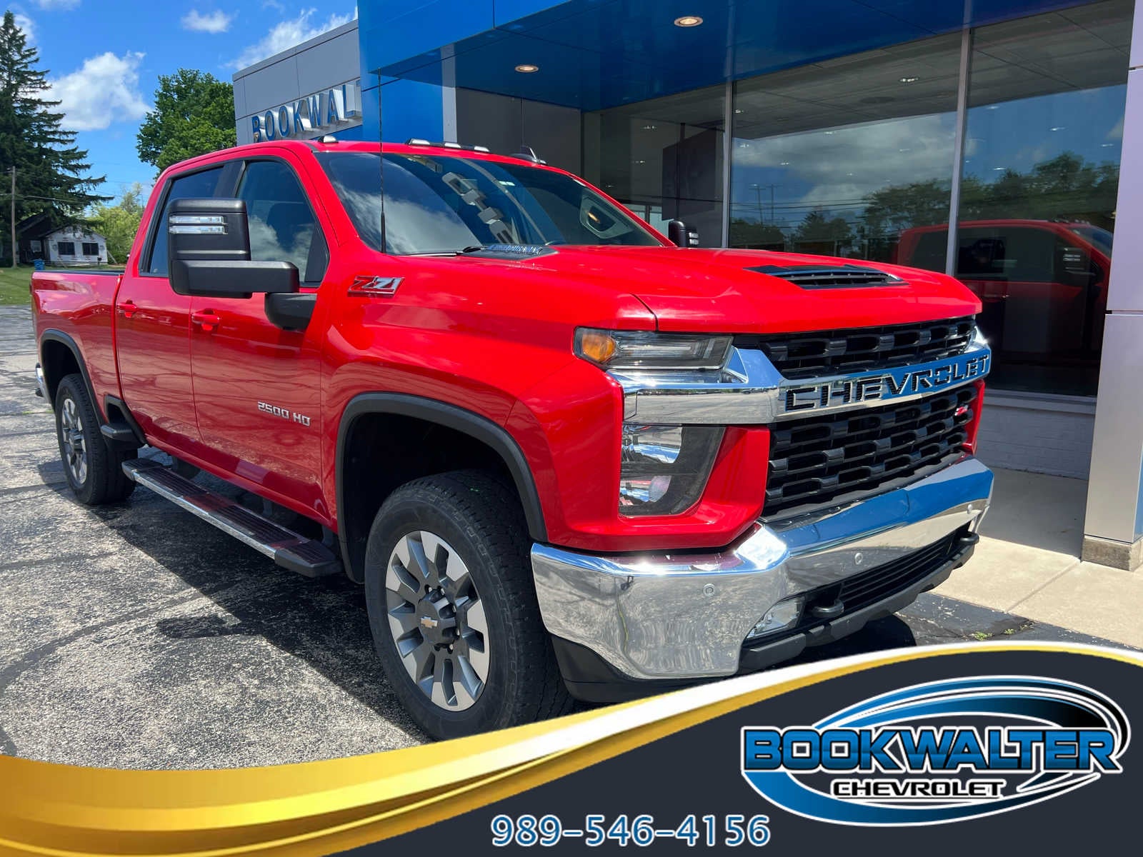 2022 Chevrolet Silverado 2500 HD LT in Red Hot — front three-quarter view