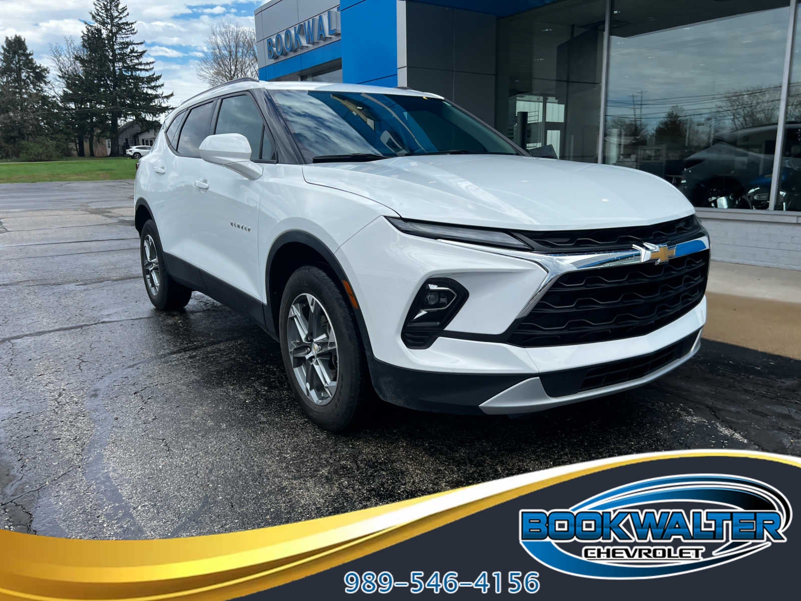 2024 Chevrolet Blazer 2LT in Summit White — front three-quarter view
